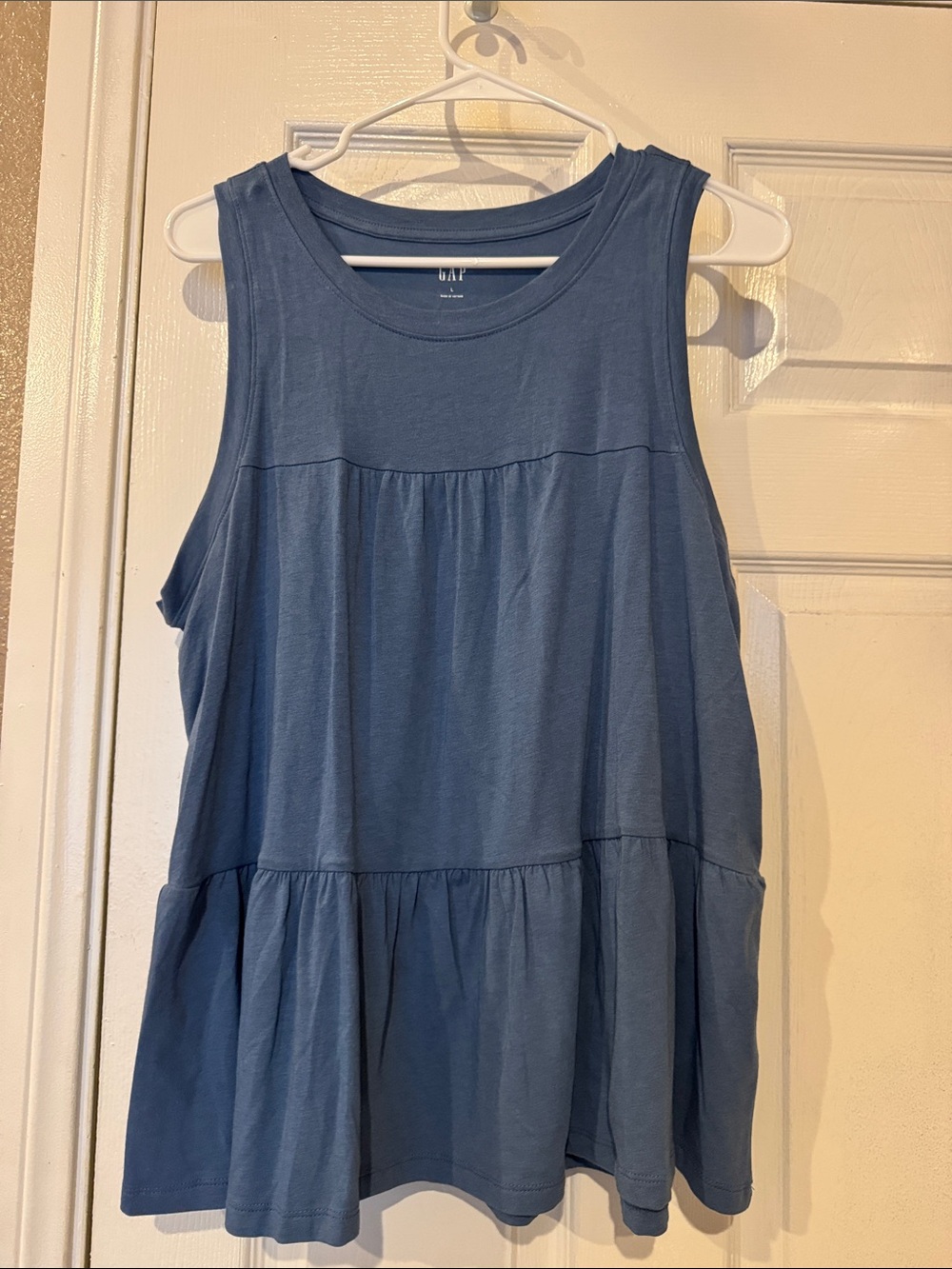 GAP Dusty Blue Tiered Tank Top